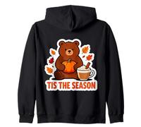Tis The Season Grizzly Bear Automne Citrouille Feuilles Enfants Sweat à Capuche