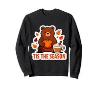 Tis The Season Grizzly Bear Automne Citrouille Feuilles Enfants Sweatshirt