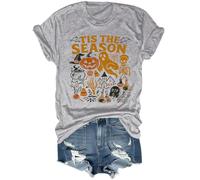 Tis The Season Halloween Shirt Halloween Tis The Season T-Shirt Funny Fall Season Graphic Tee Tops, gris, 3XL