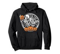 Tis The Season Jack O Lantern Squelette Spooky Halloween Sweat à Capuche