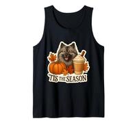 Tis The Season Keeshond Dog Automne Automne Citrouille Spice Latte Débardeur