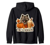 Tis The Season Keeshond Dog Automne Automne Citrouille Spice Latte Sweat à Capuche