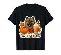 Tis The Season Keeshond Dog Automne Automne Citrouille Spice Latte T-Shirt
