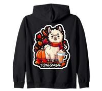 Tis The Season Lama Automne Automne Citrouille Feuilles Vintage Mignon Sweat à Capuche