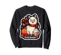 Tis The Season Lama Automne Automne Citrouille Feuilles Vintage Mignon Sweatshirt