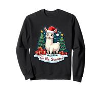 Tis The Season Lama Lover Sapin de Noël Festif Noël Sweatshirt