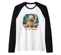 Tis The Season Lhassa Apso Dog Merry Christmas Mom Dad Xmas Manche Raglan