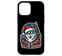 Tis The Season Loup Gris Timberwolf Festif de Noël Coque pour iPhone 12 Mini