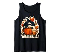Tis The Season Orca Whale Automne Automne Citrouille Feuilles Vintage Débardeur