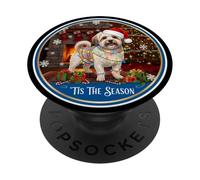Tis The Season Petit Basset Griffon Vendéen Chien Noël PopSockets PopGrip Adhésif