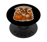 Tis The Season Pit Bull Dog Automne Automne Citrouille Épices Latte PopSockets PopGrip Adhésif