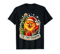 Tis The Season Poméranian Dog Merry Christmas Tree Mom Dad T-Shirt