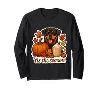 Tis The Season Rottweiler Chien Automne Automne Citrouille Épices Chiot Manche Longue