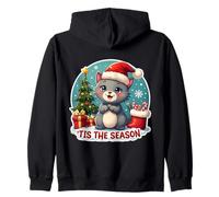 Tis The Season Sapin de Noël en Forme de Chat Gris Sweat à Capuche