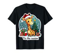 Tis The Season Sapin de Noël en Forme de Girafe T-Shirt