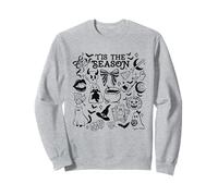 Tis The Season Spooky Halloween Icônes Fantôme Chauve-Souris Citrouille Art Sweatshirt