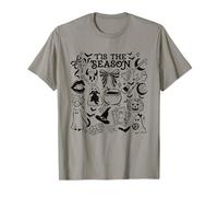 Tis The Season Spooky Halloween Icônes Fantôme Chauve-Souris Citrouille Art T-Shirt
