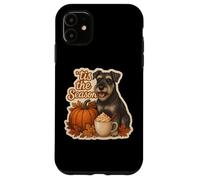 Tis The Season Standard Schnauzer Automne Citrouille Coque pour iPhone 11