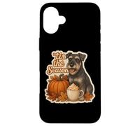 Tis The Season Standard Schnauzer Automne Citrouille Coque pour iPhone 16 Plus