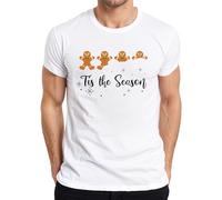 Tis The Season T-shirt de Noël pour homme Pain d'épices, Blanc., XXL