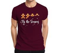 Tis The Season T-shirt de Noël pour homme Pain d'épices, bordeaux, M