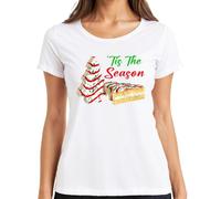 Tis The Season T-shirt pour femme Motif biscuits de Noël Pain d'épices Arbre Biscuits, Blanc., L