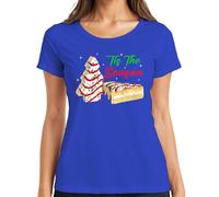 Tis The Season T-shirt pour femme Motif biscuits de Noël Pain d'épices Arbre Biscuits, bleu, 3XL