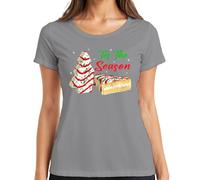 Tis The Season T-shirt pour femme Motif biscuits de Noël Pain d'épices Arbre Biscuits, gris, 3XL