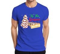 Tis The Season T-shirt pour homme Motif biscuits de Noël Pain d'épices Arbre Biscuits, bleu, M
