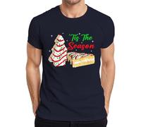 Tis The Season T-shirt pour homme Motif biscuits de Noël Pain d'épices Arbre Biscuits, bleu marine, 3XL