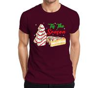 Tis The Season T-shirt pour homme Motif biscuits de Noël Pain d'épices Arbre Biscuits, bordeaux, 3XL