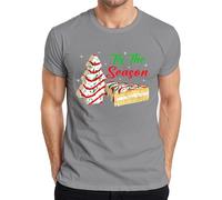Tis The Season T-shirt pour homme Motif biscuits de Noël Pain d'épices Arbre Biscuits, gris, 3XL