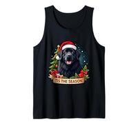 Tis The Season Terre-Neuve Chien Joyeux Noël Maman Papa Noël Débardeur