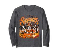 Tis The Season Thanksgiving Border Collie Pumpkin Costume Manche Longue