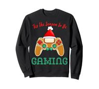 Tis The Season to Be Gaming Gamer Ugly Christmas Jeu Amusant Sweatshirt