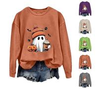 Tis The Season To Be - Sweat-shirt d'Halloween effrayant pour femme - Chemises citrouille amusantes - Grande taille - Costumes d'Halloween à manches longues - Haut squelette - Pull tendance