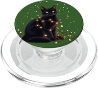 Tis The Season to Sparkle Guirlande Lumineuse en Forme de Chat Noir PopSockets PopGrip pour MagSafe