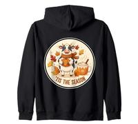 Tis The Season Vache Automne Automne Citrouille Feuilles Rancher Farmer Sweat à Capuche
