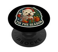 Tis The Season West Highland White Terrier Chien de Noël Amusant PopSockets PopGrip Adhésif