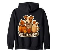 Tis The Season Wire Fox Terrier Chien Automne Citrouille Sweat à Capuche