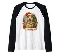 Tis The Season Wire Fox Terrier Chien Merry Christmas Mom Dad Manche Raglan