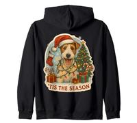 Tis The Season Wire Fox Terrier Chien Merry Christmas Mom Dad Sweat à Capuche