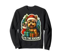 Tis The Season Yorkshire Terrier Propriétaire de Noël pour Maman et Papa Sweatshirt