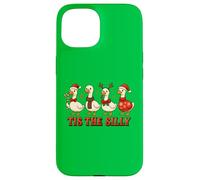 Tis the Silly Funny Goose Christmas Holiday Geese Humour Coque pour iPhone 15
