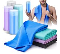 Tisancy Lot de 4 serviettes de natation en chamois pour plongée, natation, triathlon et autres sports nautiques (66 x 43,2 cm, bleu, vert, gris foncé, violet)