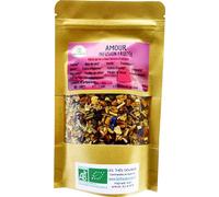 Tisane Amour Fruits Rouges bio vrac en sachet 80G - Pommes, noix de coco, dattes, écorce d’églantier et d’orange, citronnelle, Fève tonka, Framboises, feuilles de stévia, pétales de bleuet, Vanille