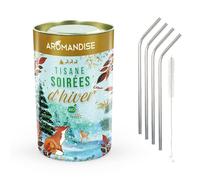 Tisane bio Soirées d'Hiver + 4 pailles en inox Youdoit