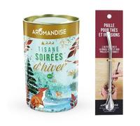 Tisane bio Soirées d'Hiver + paille inox avec filtre Aromandise