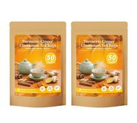 Tisane Curcuma Gingembre Cannelle, 50 Sachets Emballés Individuellement, Mélange De Racines Naturelles For Le Bien-être Quotidien(2pcs)