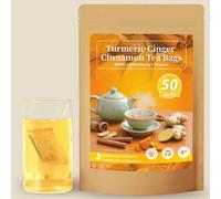 Tisane Curcuma Gingembre Cannelle, 50 Sachets Emballés Individuellement, Mélange De Racines Naturelles For Le Bien-être Quotidien(1pcs)